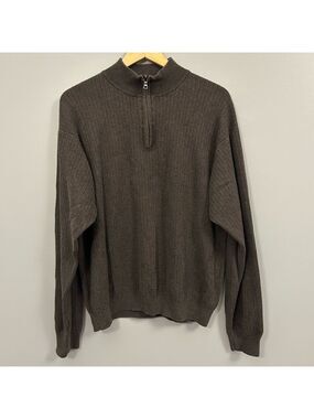 Cutter & Buck Men's Dark Brown Zip-Up Sweater XL
